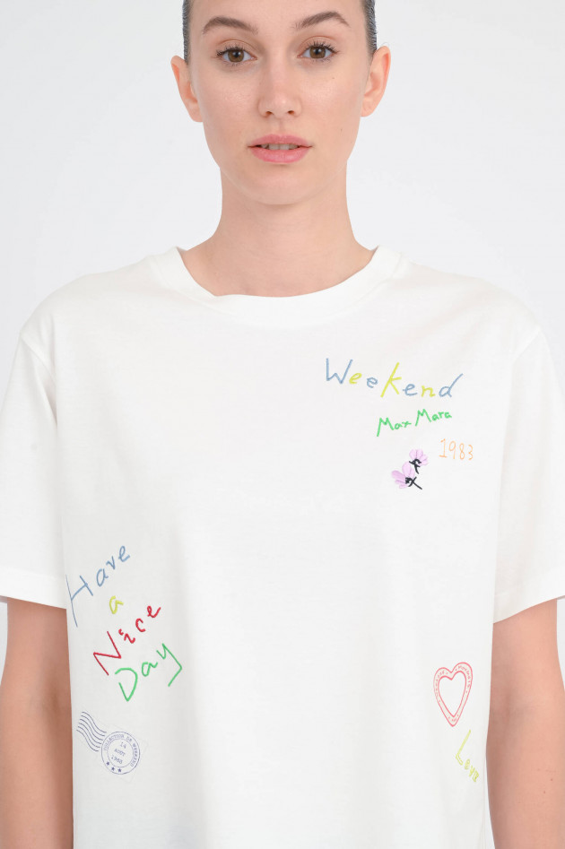 Max Mara Weekend T-Shirt ACLINE in Weiß/Multicolor