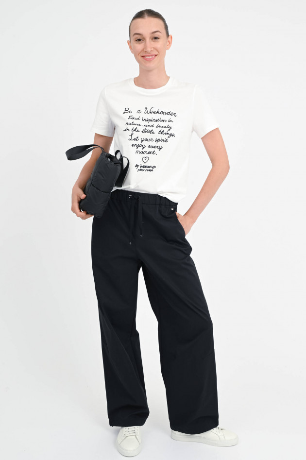 Max Mara Weekend T-Shirt ARA mit Schriftzug in Weiß