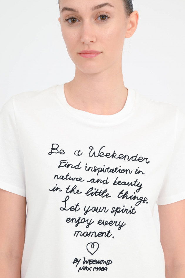 Max Mara Weekend T-Shirt ARA mit Schriftzug in Weiß