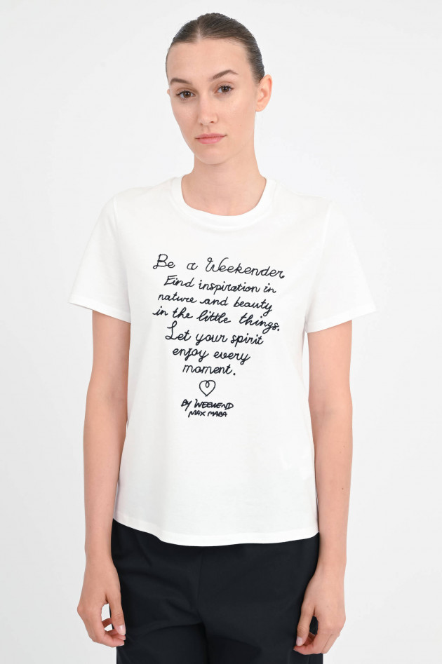 Max Mara Weekend T-Shirt ARA mit Schriftzug in Weiß