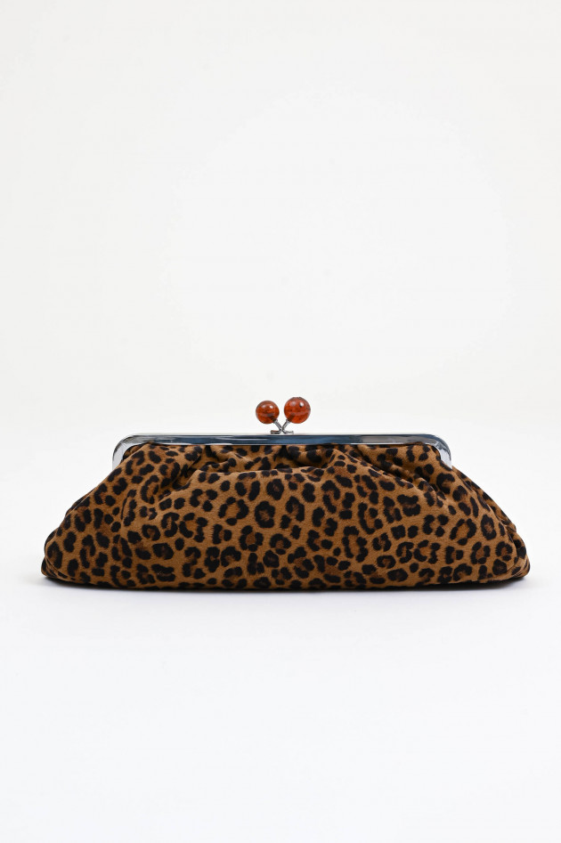 Max Mara Weekend Pouch-Tasche mit Leo-Optik in Braun/Schwarz