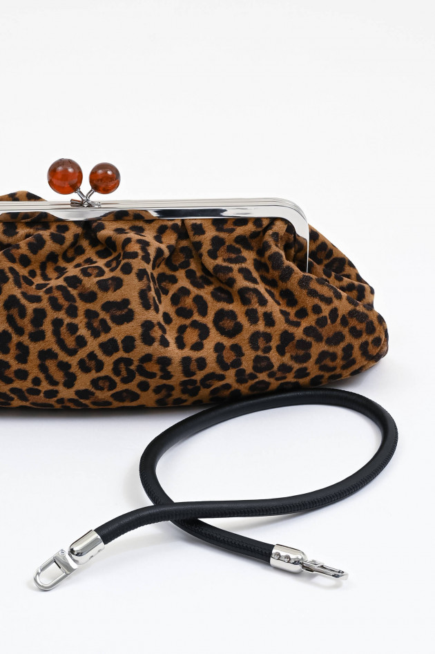 Max Mara Weekend Pouch-Tasche mit Leo-Optik in Braun/Schwarz