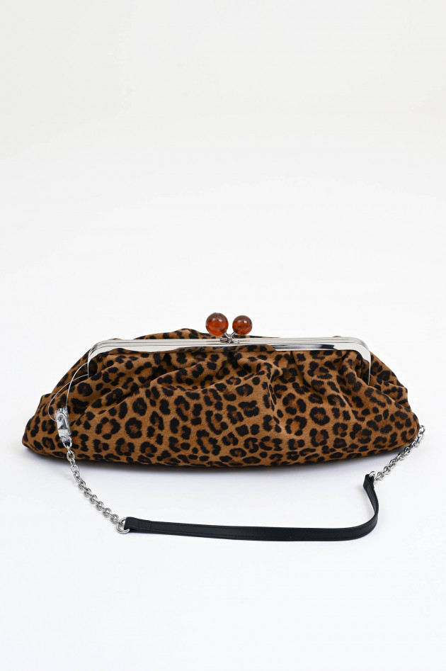 Max Mara Weekend Pouch-Tasche mit Leo-Optik in Braun/Schwarz