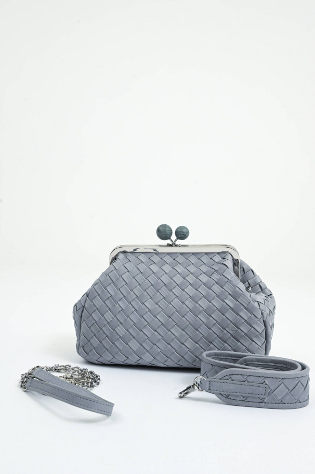 Max Mara Weekend Geflochtene Clutch PANCIA in Graublau