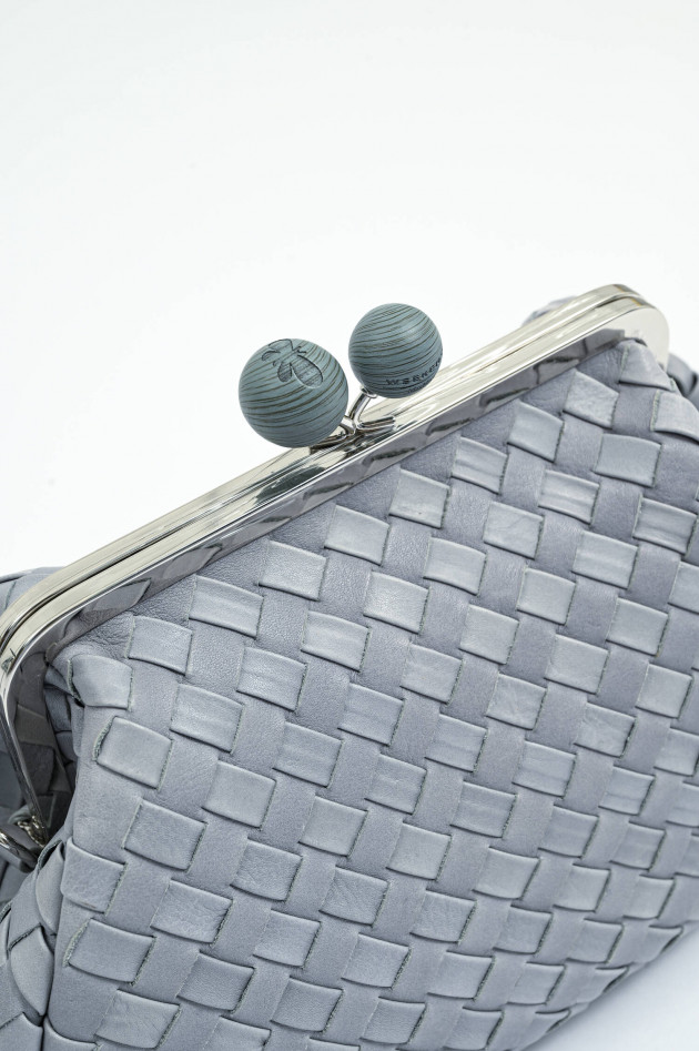 Max Mara Weekend Geflochtene Clutch PANCIA in Graublau