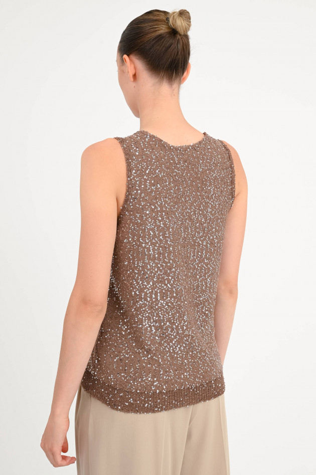 Max Mara Weekend Pailetten-Top ACAICI in Marron Glace