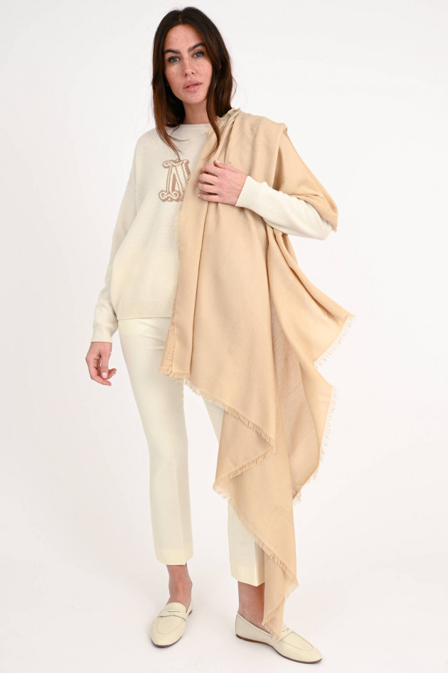 Max Mara Weekend Schal VALREAS aus Baumwolle in Beige