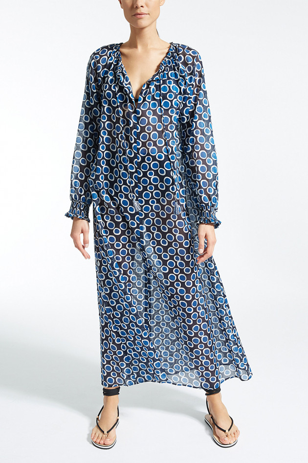 Max Mara Kleid aus Baumwolle in Blau gemustert 
