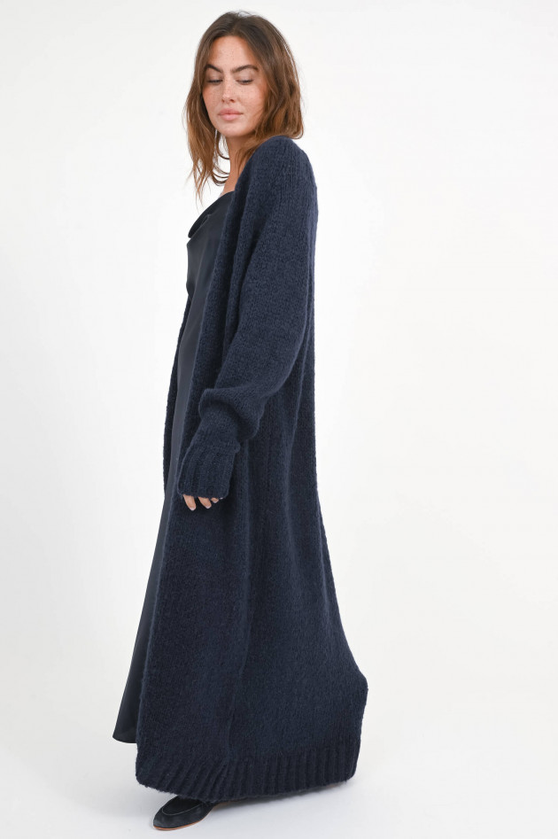 Meimeij Strickjacke mit Maxi Länge in Blue Parisien