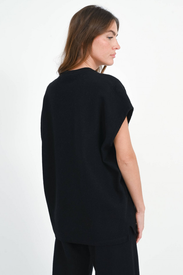 Meimeij Oversized Woll-Pullunder in Schwarz