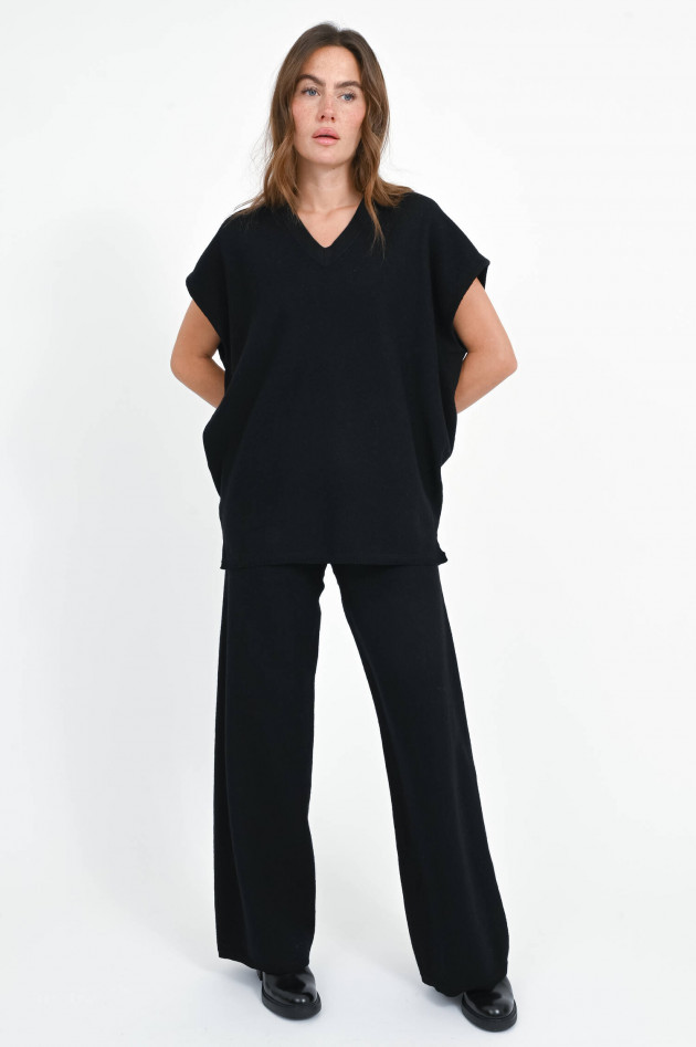 Meimeij Oversized Woll-Pullunder in Schwarz