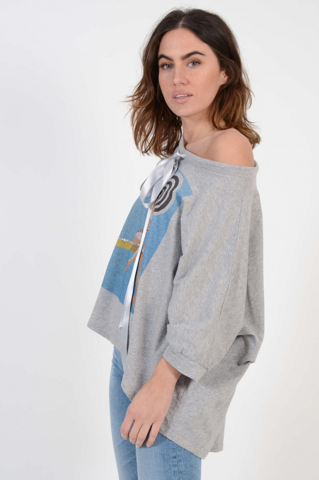 Mi piace Sweatshirt mit Tunnelzug in Grau