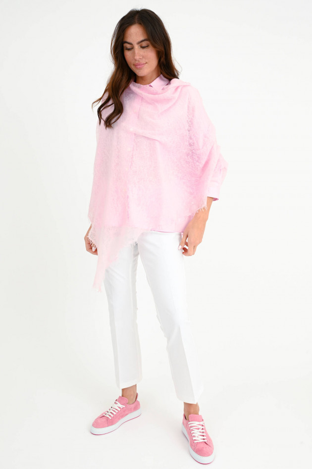 Mirror in the Sky Cashmere Poncho in Rosa