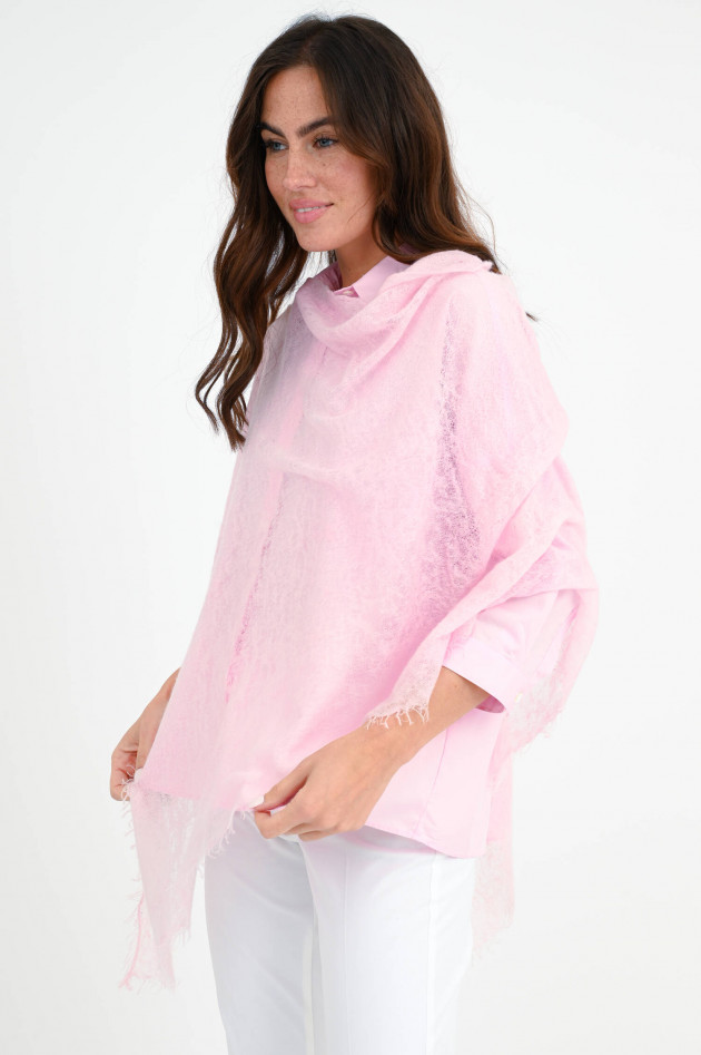 Mirror in the Sky Cashmere Poncho in Rosa