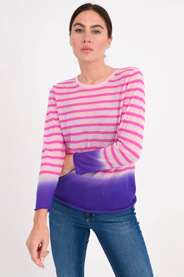 Mirror in the Sky Dip Dye Cashmere Shirt in Pink/Rosa/Violett