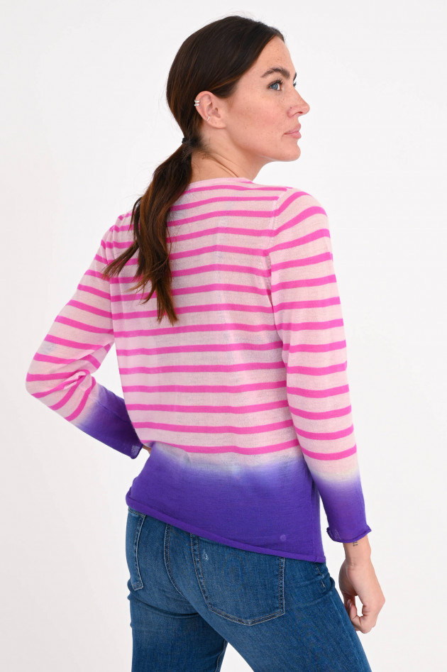 Mirror in the Sky Dip Dye Cashmere Shirt in Pink/Rosa/Violett