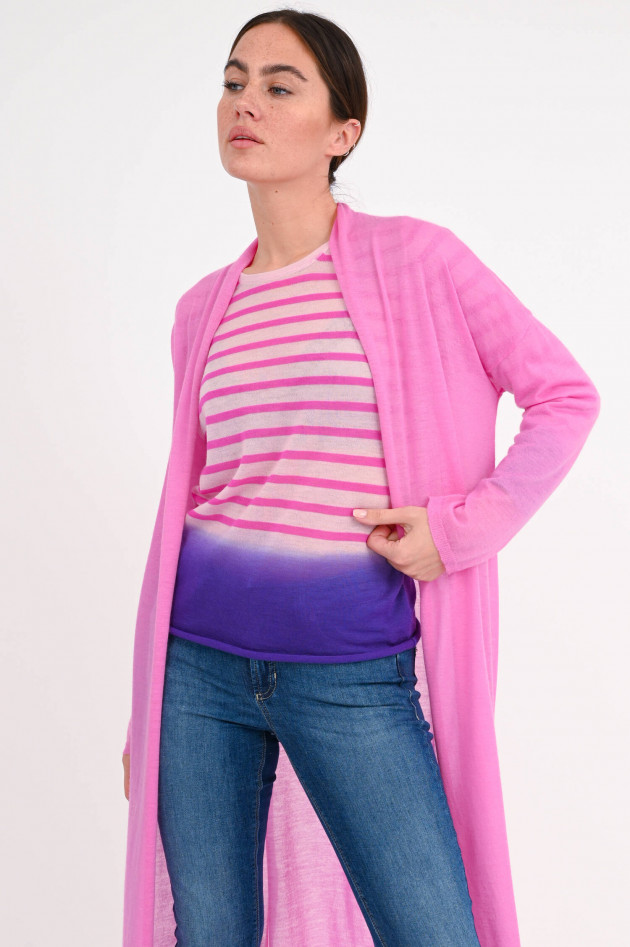 Mirror in the Sky Dip Dye Cashmere Shirt in Pink/Rosa/Violett