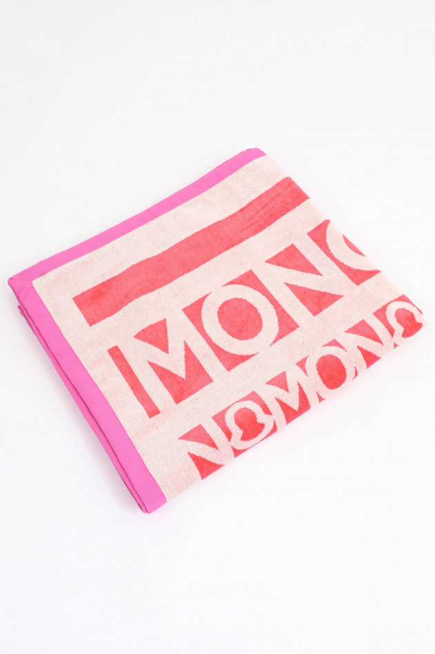 Moncler Strandtuch mit Logo-Schriftzug in Pink