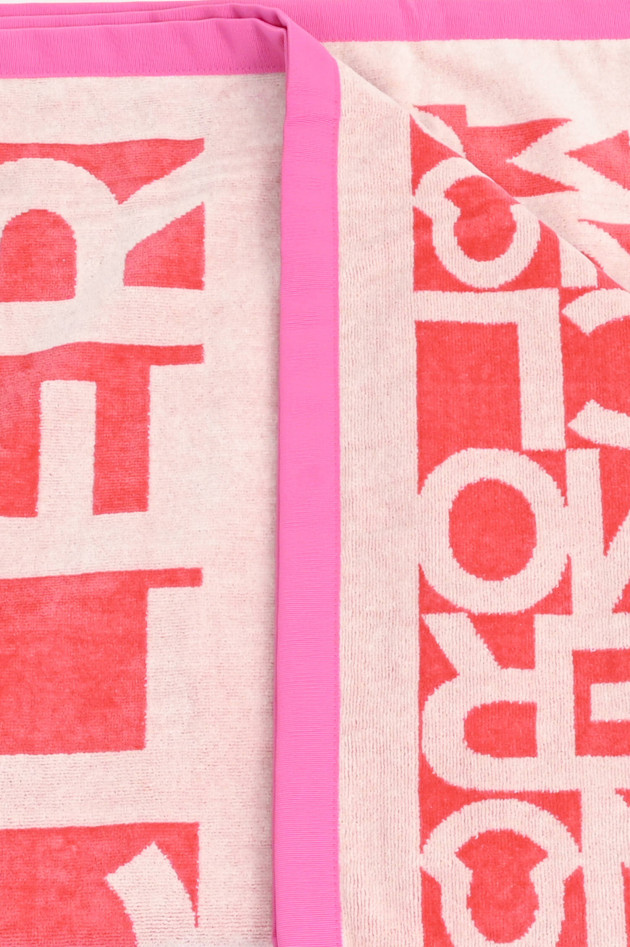 Moncler Strandtuch mit Logo-Schriftzug in Pink