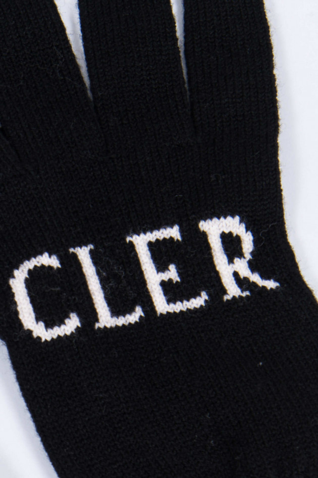 Moncler Handschuhe mit Schriftzug in Schwarz