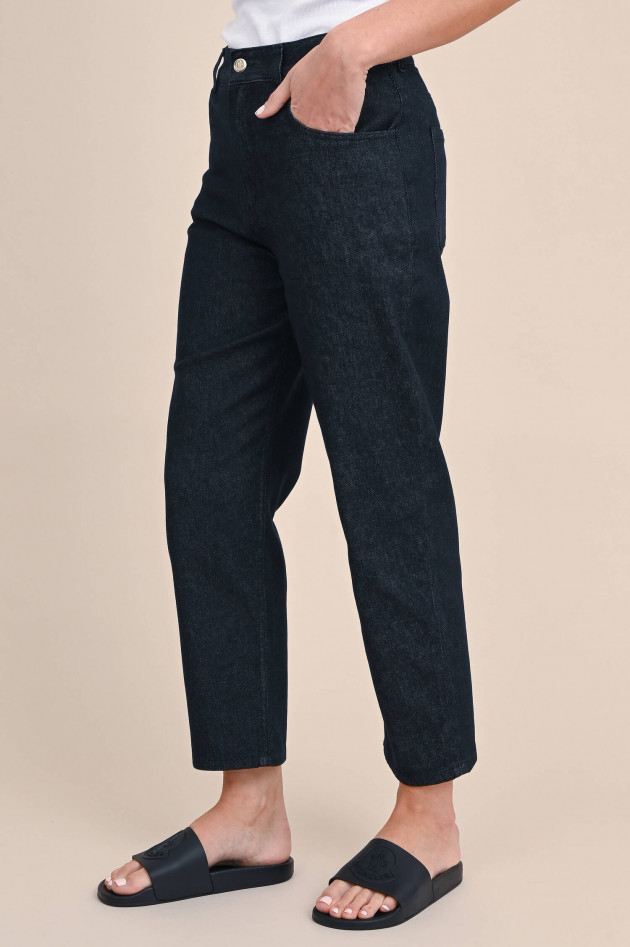 Moncler Cropped Jeans in Dunkelblau meliert