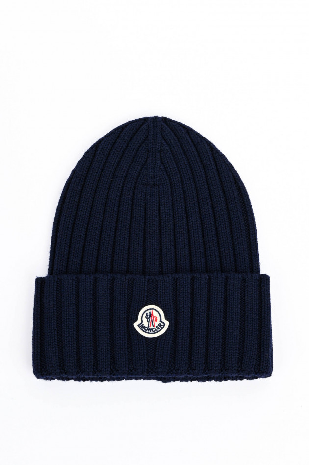 Moncler Rippstrick-Beanie BERRETTO TRICOT in Navy