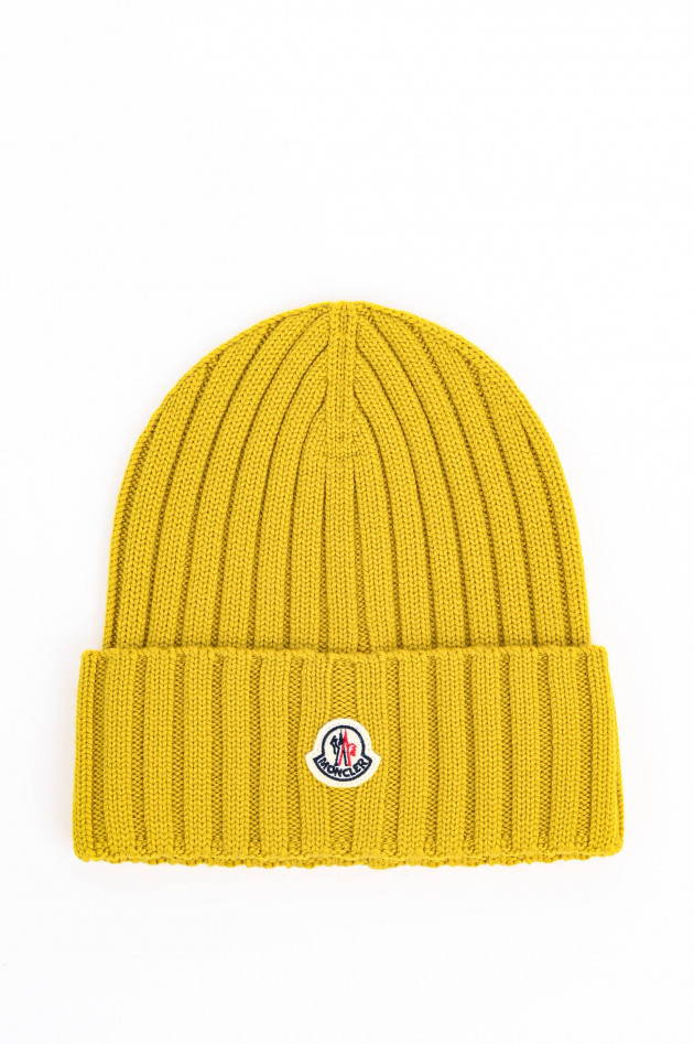 Moncler Rippstrick-Beanie BERRETTO TRICOT in Senfgelb