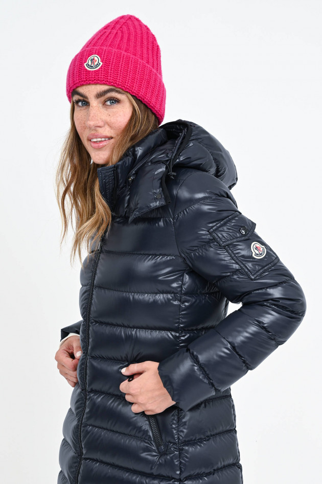 Moncler Rippstrick-Mütze in Fuchsia