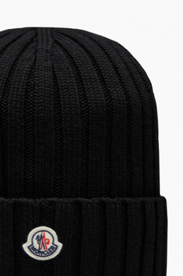 Moncler Mütze aus Wolle in Schwarz