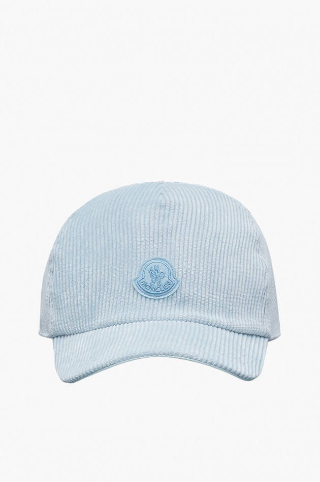 Moncler Cord-Basecap mit Logopatch in Hellblau