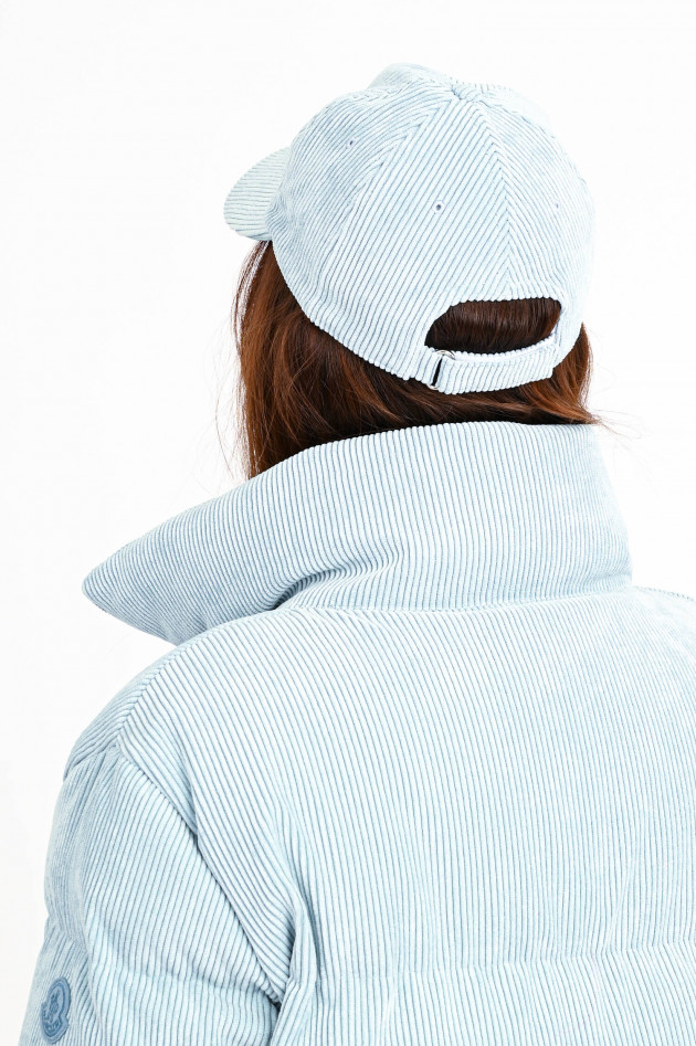 Moncler Cord-Basecap mit Logopatch in Hellblau