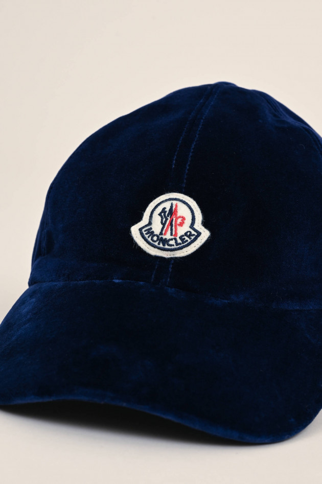 Moncler Basecap aus Samt in Navy