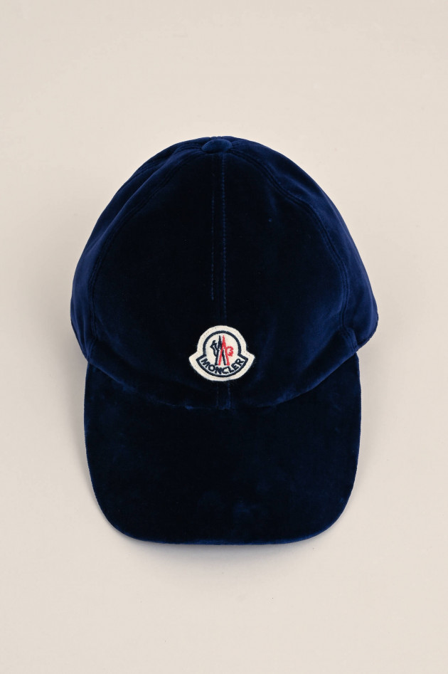 Moncler Basecap aus Samt in Navy