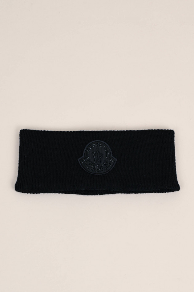 Moncler Stirnband mit Steinchen in Schwarz