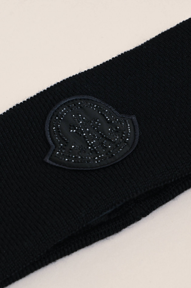 Moncler Stirnband mit Steinchen in Schwarz