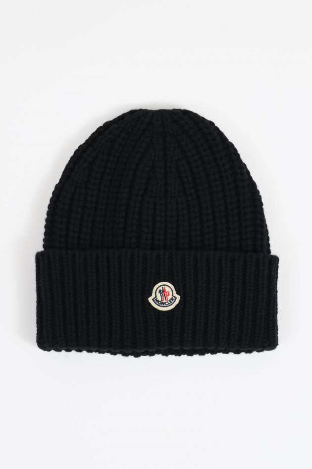 Moncler Mütze mit Logo in Schwarz