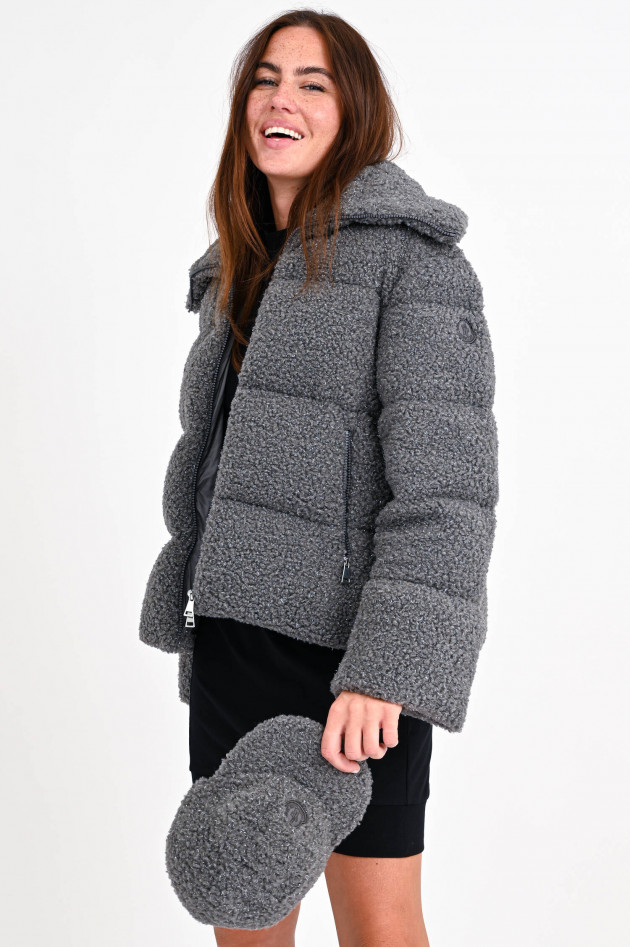 Moncler Teddy-Daunenjacke BARBOT in Grau/Metallic
