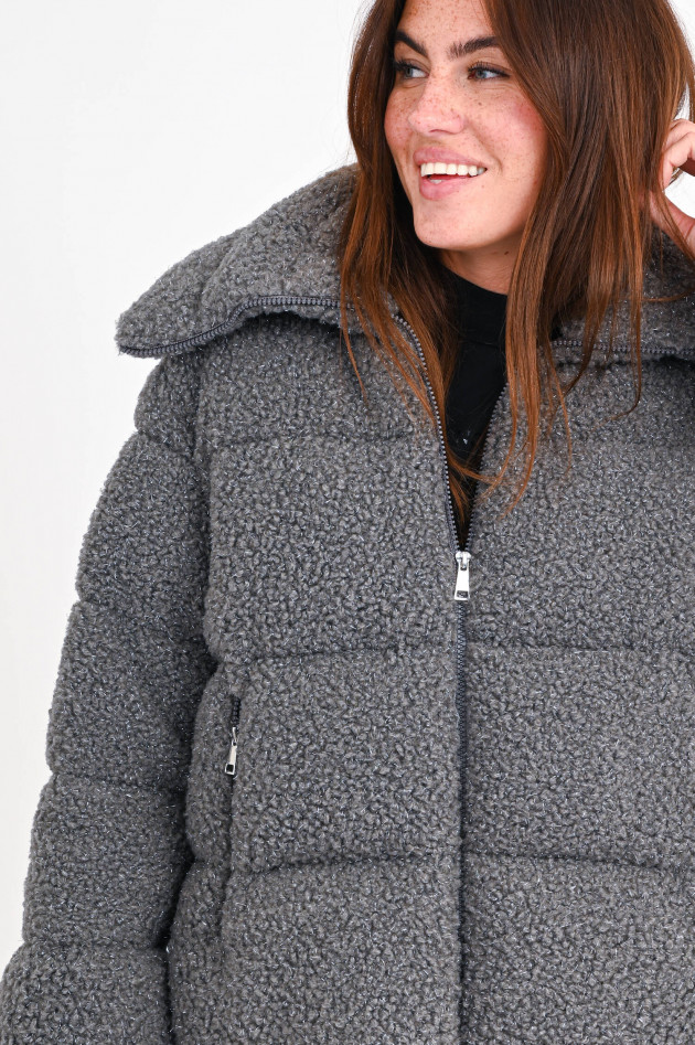 Moncler Teddy-Daunenjacke BARBOT in Grau/Metallic