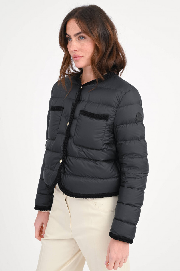 Moncler Daunenjacke GENCAY mit Flechtbesatz in Schwarz