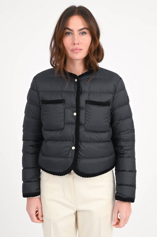 Moncler Daunenjacke GENCAY mit Flechtbesatz in Schwarz