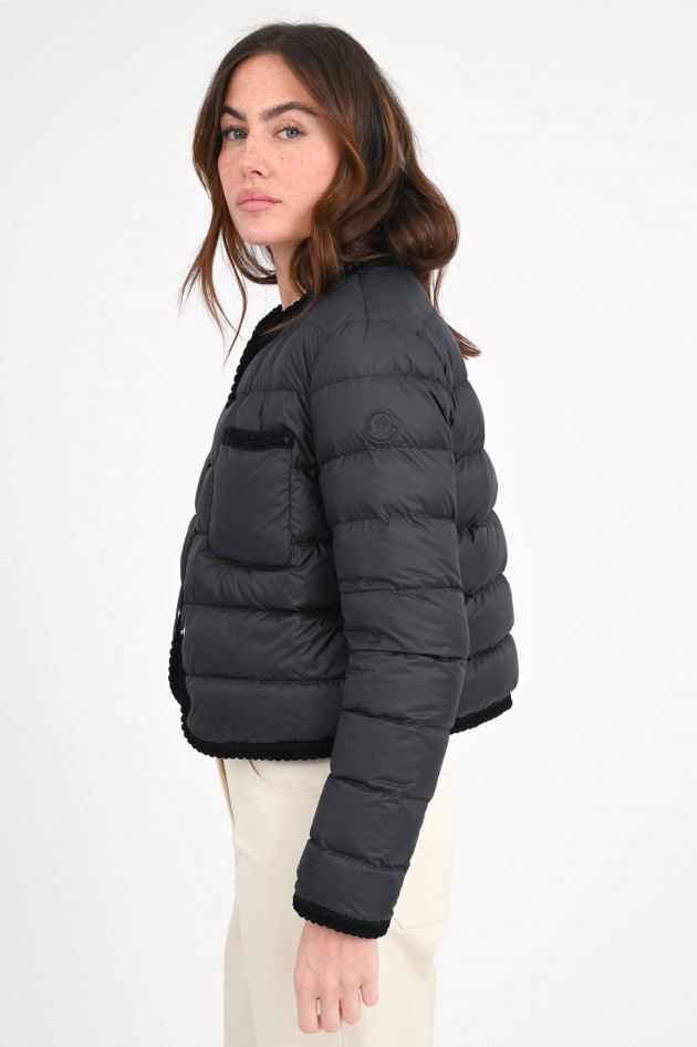Moncler Daunenjacke GENCAY mit Flechtbesatz in Schwarz