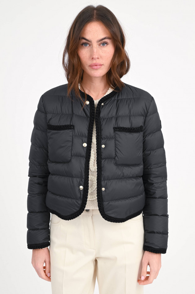 Moncler Daunenjacke GENCAY mit Flechtbesatz in Schwarz