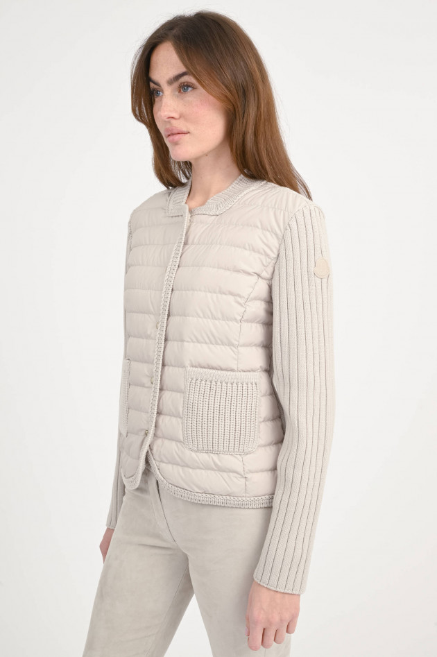 Moncler Hybrid Strickjacke mit Druckknopf in Deep Sand