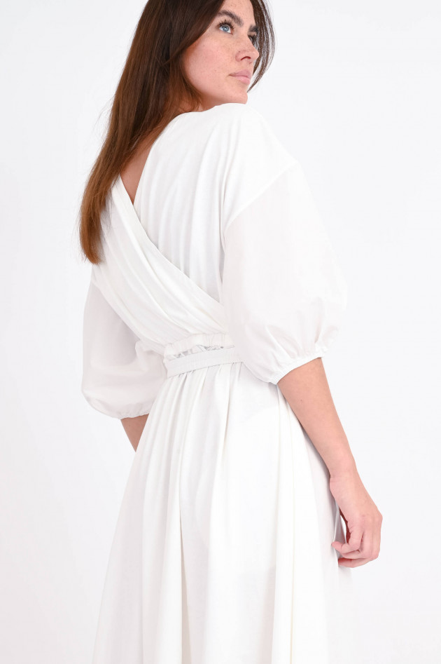 Moncler Midi-Kleid mit Puffarm in Weiß