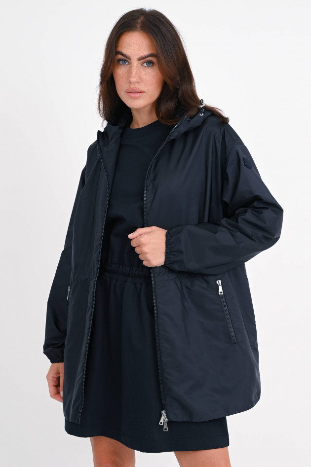 Moncler Jersey Kleid mit Taft-Einsatz in Navy