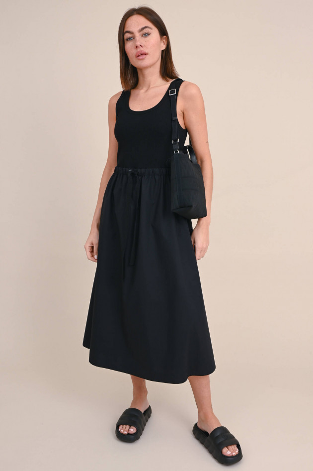 Moncler Midikleid mit Materialmix in Schwarz