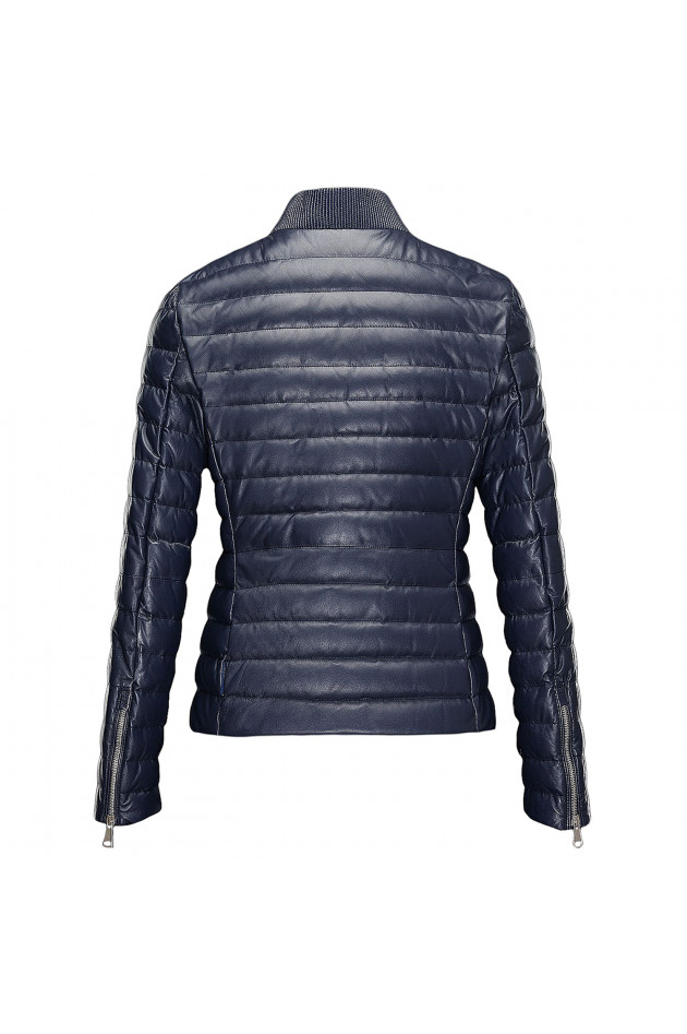 Moncler Lederjacke in Navy