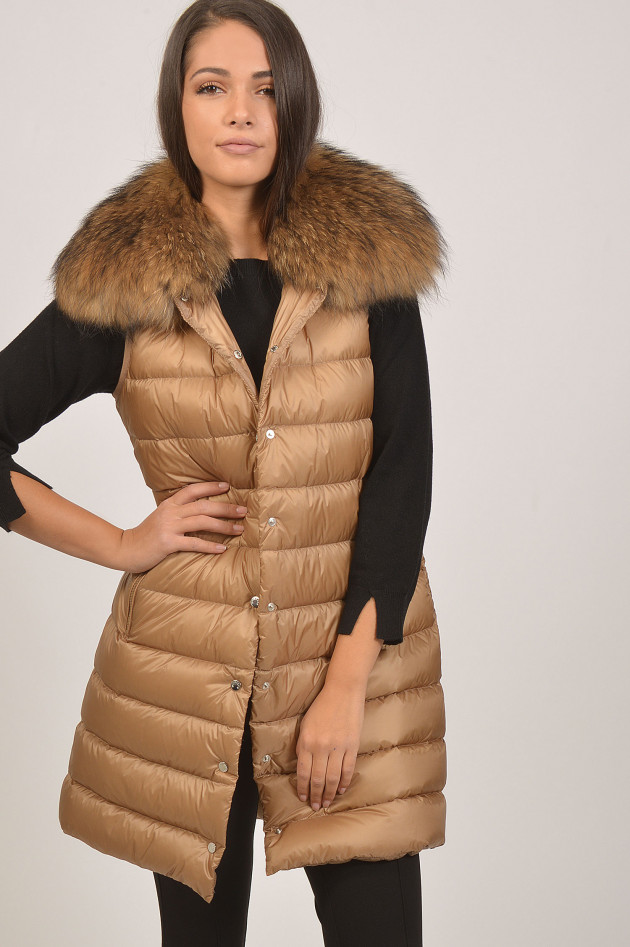 Moncler Wollmantel PHILLIREA mit Daunengilet in Camel