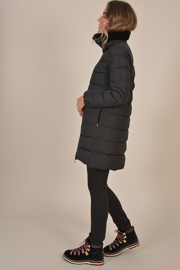 Moncler Mantel LINOTTE mit Nerz in Schwarz