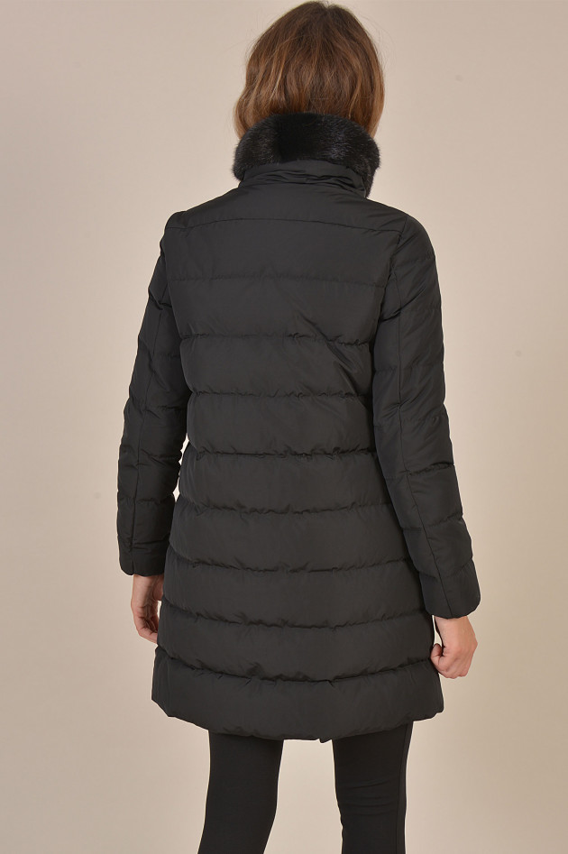 Moncler Mantel LINOTTE mit Nerz in Schwarz